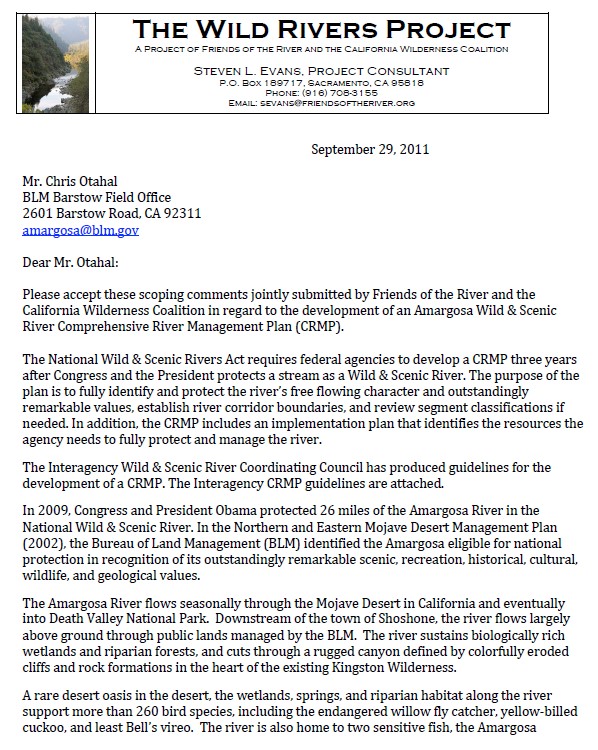 2011 CRMP Scoping Comments Letter Page 1